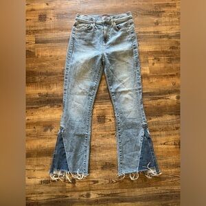 7 For All Mankind Blue Flare Wide Leg Jeans